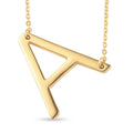 Vermeil Yellow Gold Over Sterling Silver Initial A Necklace 18 Inches 3.80 Grams - Sticky add to cart bar