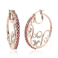 Morro Redondo Pink Tourmaline, Natural White Zircon Inside Out Hoop Earrings in Vermeil RG Over Sterling Silver (8.80 g) 2.65 ctw - Sticky add to cart bar