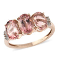 LUXORO 10K Rose Gold Premium Natural Blush Tourmaline and Diamond G-H I3 Ring 2.60 ctw - Sticky add to cart bar