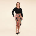 TAMSY Black Paisley Long Sleeve Pencil Dress - M - Sticky add to cart bar