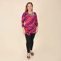 TAMSY Grey Floral Blouse with Chain Belt and Neck Embellishment - Large - Sticky add to cart bar