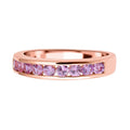 Pink Sapphire 1.10 ctw Band Ring in 14K Rose Gold Over Sterling Silver (Size 8.0) - Sticky add to cart bar