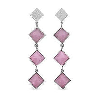 Rose Quartz 20.00 ctw Earrings in Stainless Steel