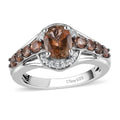 Jenipapo Andalusite and Natural White Zircon Ring in Platinum Over Sterling Silver 2.00 ctw - Sticky add to cart bar