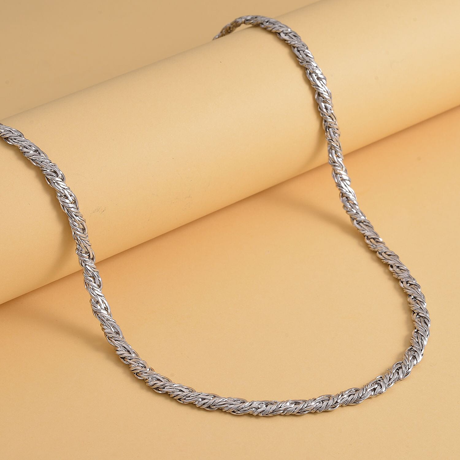 6mm Twill Chain Necklace 22-24 Inches in Stainless Steel 31.20 Grams