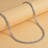 6mm Twill Chain Necklace 22-24 Inches in Stainless Steel 31.20 Grams