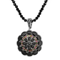 Elite Shungite and Multi Gemstone Pendant with Thai Black Spinel Beaded Necklace 20 Inches in Platinum Over Sterling Silver 68.75 ctw - Sticky add to cart bar