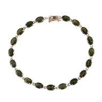 LUXORO 10K Yellow Gold AAA Chrome Tourmaline Link Bracelet (8.00 In) 3.30 Grams 9.60 ctw