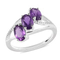 Amethyst 3 Stone Ring in Sterling Silver 1.25 ctw - Sticky add to cart bar