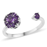 Amethyst Ring in Platinum Over Sterling Silver (Size 8.0) 0.60 ctw