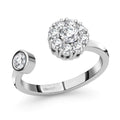 White Zircon April Birthstone Anxiety Spinner Openable Band Adjustable Ring in Platinum Over Sterling Silver (Size 11.0) 1.00 ctw - Sticky add to cart bar