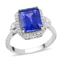 Certified & Appraised RHAPSODY 950 Platinum AAAA Tanzanite and E-F VS Diamond Ring 5.80 Grams 3.85 ctw