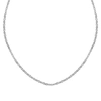 Italian Sterling Silver 2.5mm Oval Daisy Necklace 24 Inches 2.70 Grams