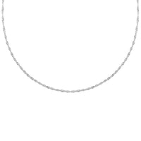 Italian Sterling Silver 0.4mm Singapore Necklace (24 Inches) (2 g)