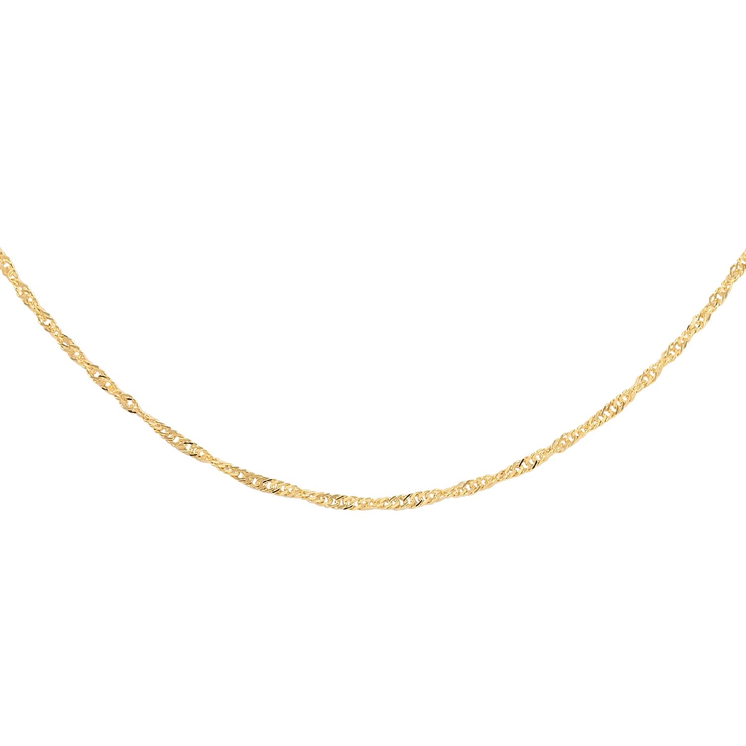 Italian Sterling Silver 0.4mm Singapore Necklace (24 Inches) (2 g)