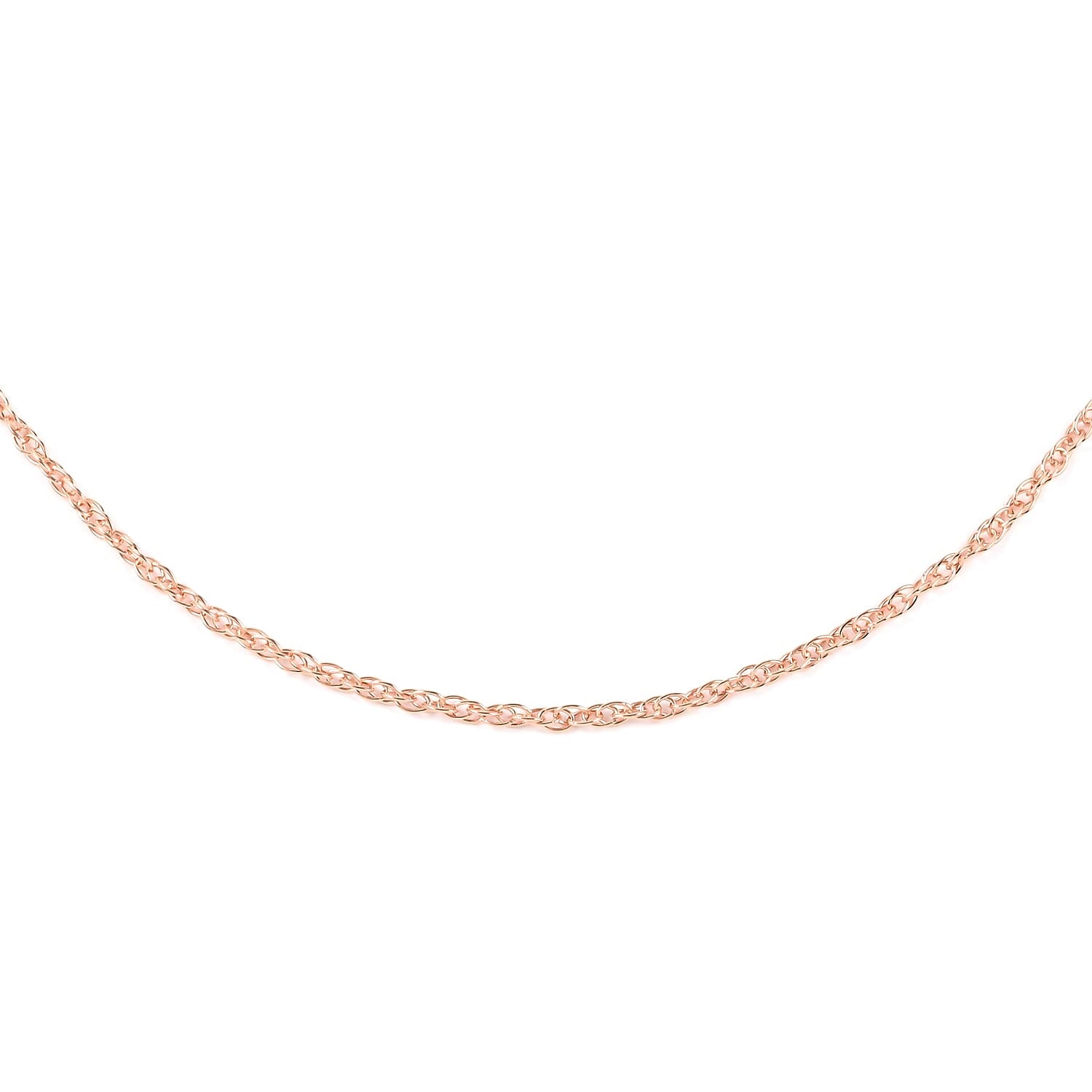 Italian 14K Rose Gold Over Sterling Silver 0.55mm Rope Necklace 24 Inches 3.1 Grams