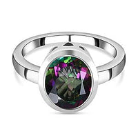 Java Blue Mystic Topaz 3.94 ctw Ring in Platinum Over Sterling Silver (Size 8)