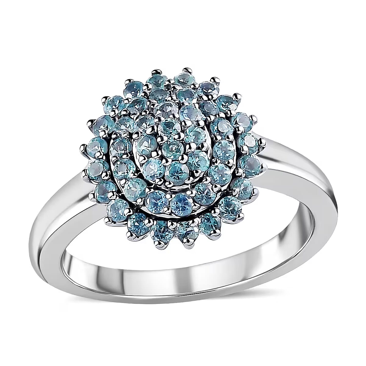 DOORBUSTER Narsipatnam Alexandrite Cluster Ring in Rhodium and Platinum Over Sterling Silver (Size 10.0) 1.00 ctw