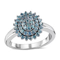 DOORBUSTER Narsipatnam Alexandrite Cluster Ring in Rhodium and Platinum Over Sterling Silver (Size 10.0) 1.00 ctw - Sticky add to cart bar