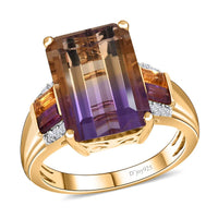 Doorbuster Premium Anahi Ametrine and Multi Gemstone Ring in Vermeil Yellow Gold Over Sterling Silver 7.25 ctw