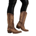 TANNER MARK Brown Floral Stitched Snip Toe Boot 6.5 - Sticky add to cart bar