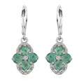 AAA Kagem Emerald and White Zircon Lever Back Earrings - Sticky add to cart bar