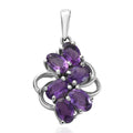 Amethyst Cluster Pendant iin Stainless Steel 2.65 ctw - Sticky add to cart bar