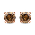 Luxoro I3 Natural Champagne Diamond Stud Earrings in 10K Rose Gold 1.00 ctw - Sticky add to cart bar