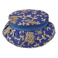Blue Brocade Matki Jewelry Box
