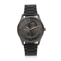 STRADA Japanese Movement Watch with ION Plated Black Stainless Steel Strap (6.50-8.25 Inches) (25.40 mm)