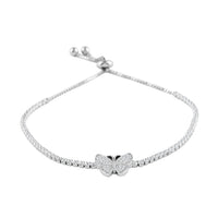 Simulated Diamond Bolo Bracelet in Silvertone 4.24 ctw