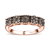 Doorbuster Natural Champagne Diamond Ring in Vermeil Rose Gold Over Sterling Silver (Size 8.0) 0.50 ctw