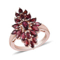 American Arizona Anthill Garnet Elongated Ring in Vermeil Rose Gold Over Sterling Silver 2.65 ctw - Sticky add to cart bar