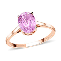 Certified & Appraised LUXORO 14K Rose Gold AAA Martha Rocha Kunzite Solitaire Ring 2.70 ctw