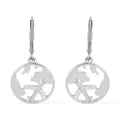 Simulated Diamond Globe Earrings in Silvertone 0.15 ctw - Sticky add to cart bar
