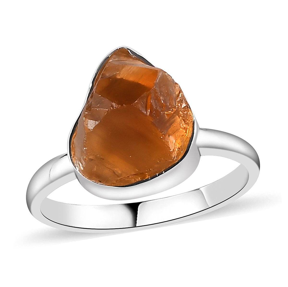Doorbuster Artisan Crafted Rough Cut Brazilian Citrine Ring in Sterling Silver (Size 7.0) 5.00 ctw