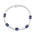 Radiant Cut Periwinkle Bloom Petalite Paper Clip Chain Bracelet in Platinum Over Sterling Silver (7.25 In) 6.10 ctw - Sticky add to cart bar