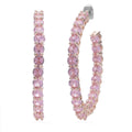 Simulated Pink Diamond Inside Out Hoop Earrings in Rosetone 25.00 ctw - Sticky add to cart bar