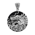 Bali Legacy Black Mother of Pearl Dragon Pendant in Sterling Silver 9 Grams - Sticky add to cart bar