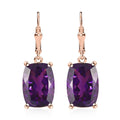 African Amethyst Lever Back Earrings in Vermeil Rose Gold Over Sterling Silver 13.00 ctw - Sticky add to cart bar