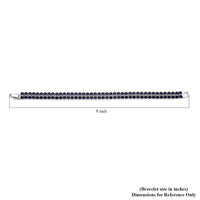 Simulated Emerald Double Row Tennis Bracelet in Goldtone (6.50 In)