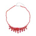 White Aurora Borealis Glass Beaded Sparkle Necklace 20 Inches in Silvertone - Sticky add to cart bar