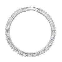 Simulated Diamond Tennis Bracelet in Silvertone (6.50 In) 25.00 ctw