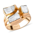 Artisan Crafted Polki Cut Turkizite 3 Stone Ring in Vermeil YG Over Sterling Silver (Size 10.0) 3.00 ctw - Sticky add to cart bar