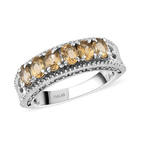 Brazilian Citrine Ring in Stainless Steel (Size 9.0) 1.00 ctw