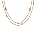 Artisan Crafted Polki Cut Turkizite Station Necklace 40 Inches in Vermeil Yellow Gold Over Sterling Silver 10.90 Grams 13.50 ctw - Sticky add to cart bar