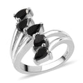 Natural Thai Black Spinel 5 Stone Ring Stainless Steel 1.50 ctw - Sticky add to cart bar