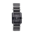 Strada Austrian Crystal Japanese Movement Square Shaped Dial Watch with Black Color Ceramic Strap (33x28mm) (6.0-7.0Inches) - Sticky add to cart bar