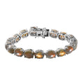 Madagascar Fire Labradorite Tennis Bracelet in Platinum Over Sterling Silver (7.25 In) 13.75 Grams 48.75 ctw - Sticky add to cart bar