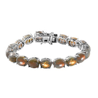 Madagascar Fire Labradorite Tennis Bracelet in Platinum Over Sterling Silver (7.25 In) 13.75 Grams 48.75 ctw